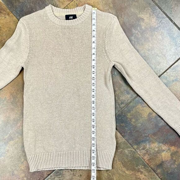 H&M Tan Beige Knit Crew Neck Tunic Sweater S - Picture 5 of 11